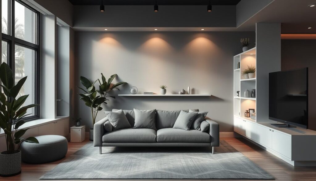 ruangan dengan warna abu-abu ruangan dengan warna abu-abu